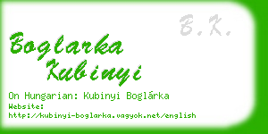 boglarka kubinyi business card