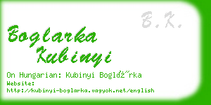 boglarka kubinyi business card